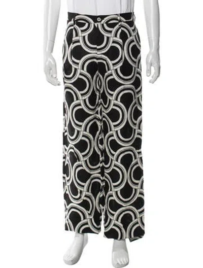 Pre-owned Dolce & Gabbana Linen Pants W/ Tags In Black/white