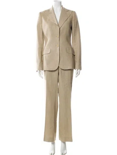 Pre-owned Dolce & Gabbana Linen Pantsuit In Neutral
