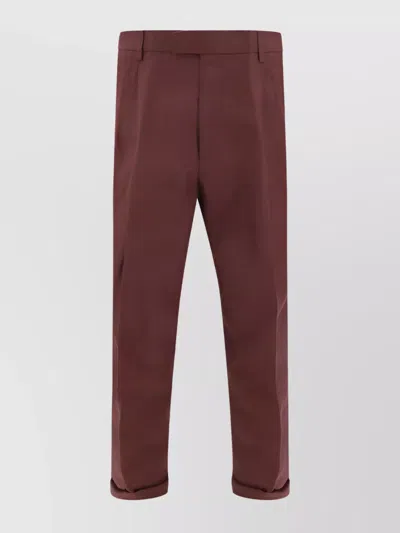 Dolce & Gabbana Linen Pleated Balloon Leg Trousers In Purple