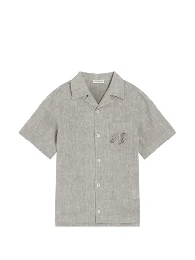 Dolce & Gabbana Kids' Linen Shirt In Gray