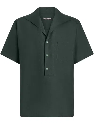 Dolce & Gabbana Linen Shirt In Green