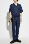 Dolce & Gabbana Blue Linen Short-sleeve Shirt With Pocket In Navy Blue
