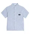 Dolce & Gabbana Logo-patch Linen Shirt In Neutrals