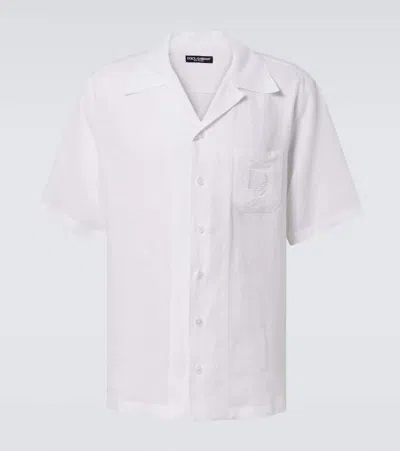 Dolce & Gabbana Hemd Aus Leinen In White