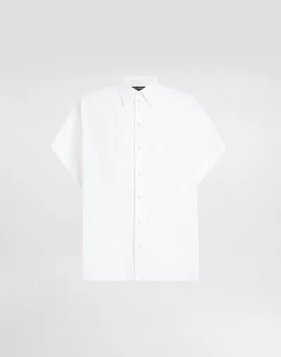 Dolce & Gabbana Linen Shirt With Full Sleeves In White