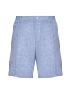 Dolce & Gabbana Button-fastening Linen Shorts In Carta Da Zucchero