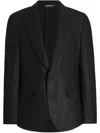 Dolce & Gabbana Black Single-breasted Linen Jacket In Black