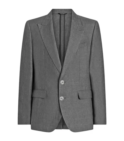 DOLCE & GABBANA LINEN SINGLE-BREASTED BLAZER
