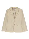 Dolce & Gabbana Linen Single-breasted Blazer In Neutrals