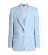 Dolce & Gabbana Linen Single-breasted Jacket In Blue