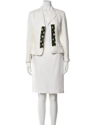 Pre-owned Dolce & Gabbana Linen Skirt Set W/ Tags In Neutral