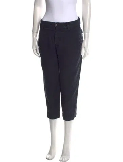 Pre-owned Dolce & Gabbana Linen Straight Leg Pants In Black