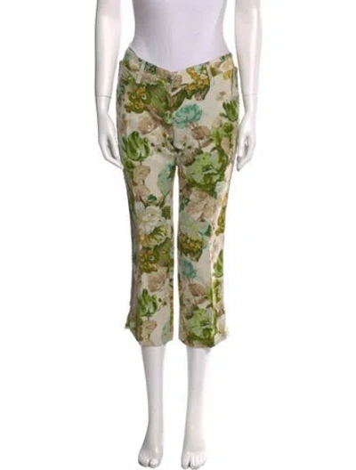 Pre-owned Dolce & Gabbana Linen Straight Leg Pants In Green
