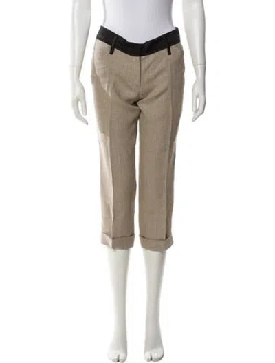 Pre-owned Dolce & Gabbana Linen Straight Leg Pants In Neutral
