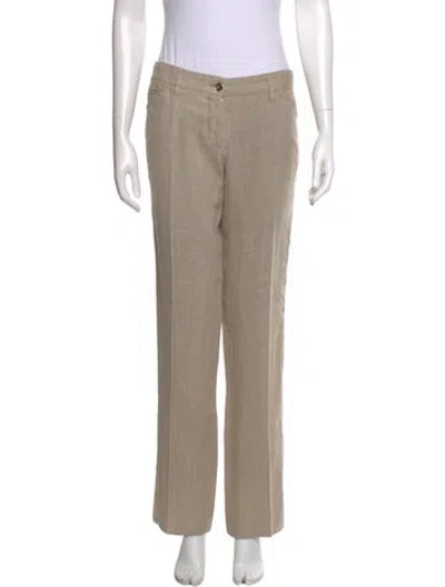 Pre-owned Dolce & Gabbana Linen Straight Leg Pants In Neutral