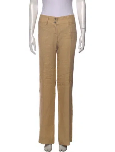 Pre-owned Dolce & Gabbana Linen Straight Leg Pants In Neutrals
