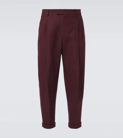 DOLCE & GABBANA LINEN TAPERED PANTS