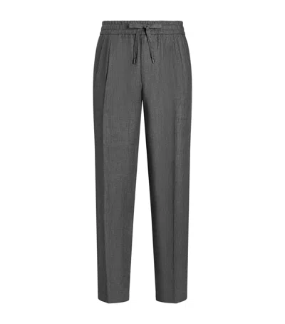 Dolce & Gabbana Linen Tailored Joggers In Black