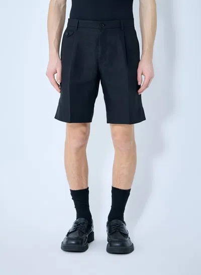 Dolce & Gabbana Linen Tailored Shorts In Black