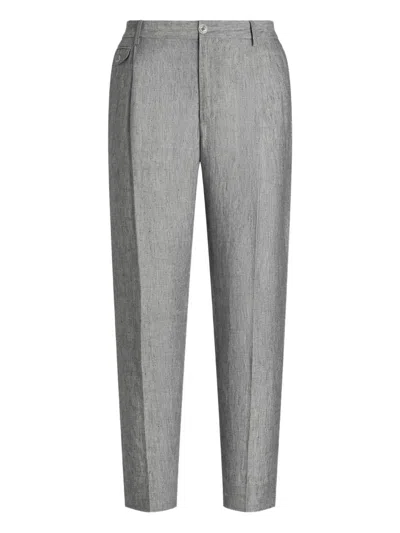 Dolce & Gabbana Washed Linen Canvas Trousers