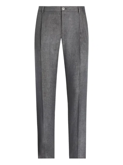 Dolce & Gabbana Linen Trousers In Black