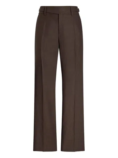Dolce & Gabbana Linen Trousers In Brown
