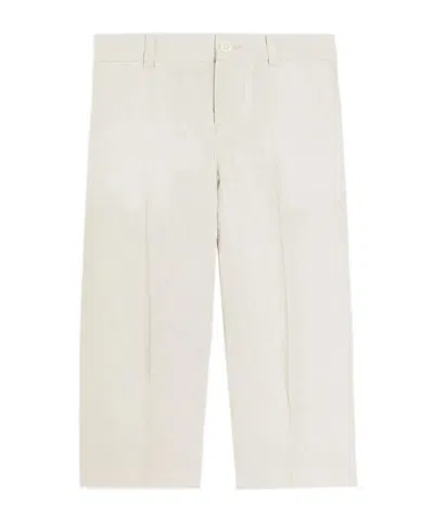 Dolce & Gabbana Kids' Linen Trousers In Neutral