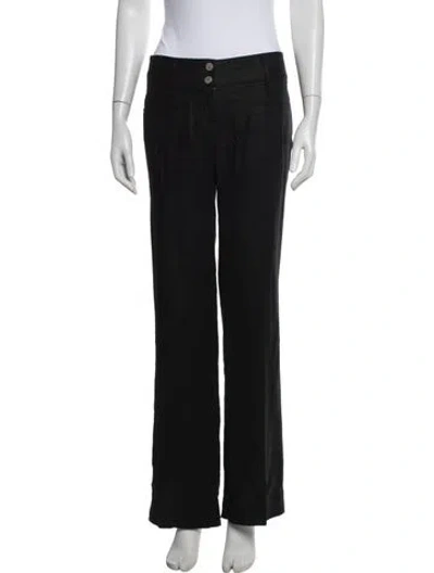 Pre-owned Dolce & Gabbana Linen Wide Leg Pants In Black