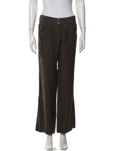Pre-owned Dolce & Gabbana Linen Wide Leg Pants In Green