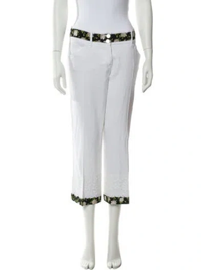 Pre-owned Dolce & Gabbana Linen Wide Leg Pants In White