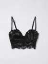 Dolce & Gabbana Stretch Satin Bra Lace Detailing In Black