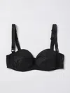 Dolce & Gabbana Satin Balconette Bra With Lace Detailing In Black