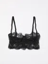 Dolce & Gabbana Stretch Satin Bra Lace Detailing In Black