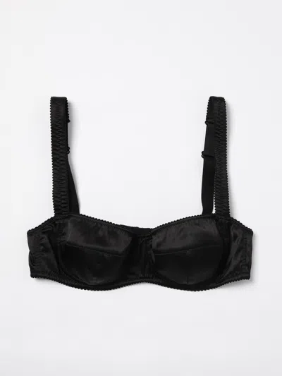 Dolce & Gabbana Silk-blend Satin Underwired Balconette Bra In Black
