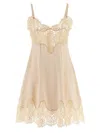 Dolce & Gabbana Lace Trim Spaghetti Strap Dress In Pink