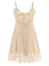 Dolce & Gabbana Lace Trim Spaghetti Strap Dress In Pink