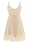 Dolce & Gabbana Lace Trim Spaghetti Strap Dress In Pink