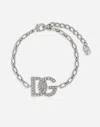 Dolce & Gabbana Link Bracelet With Dg Logo In Silver