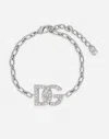 Dolce & Gabbana Link Bracelet With Dg Logo In Silver