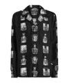 Dolce & Gabbana Dolce&gabbana Liquor Print Silk Twill Camp Shirt In Black