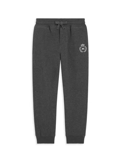 Dolce & Gabbana Little Boy's & Boy's Embroidered Logo Joggers In Gray