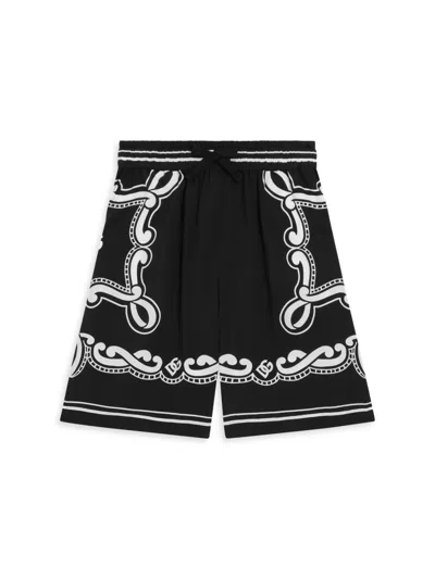 Dolce & Gabbana Little Boy's & Boy's Logo Bandana Shorts In Gold