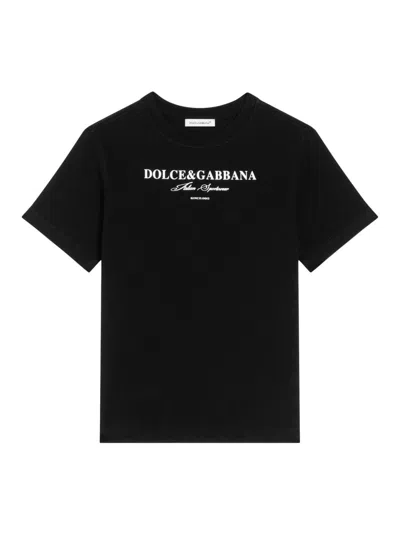 Dolce & Gabbana Little Boy's & Boy's Logo Cotton T-shirt In Black