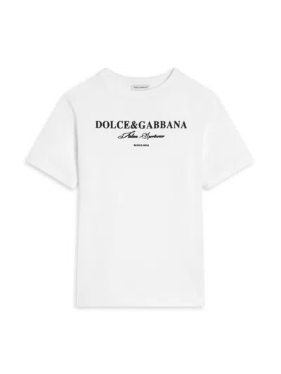 Dolce & Gabbana Little Boy's & Boy's Logo Cotton T-shirt In White