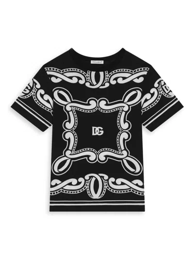 Dolce & Gabbana Kids' Little Boy's & Boy's Printed Crewneck T-shirt In Black
