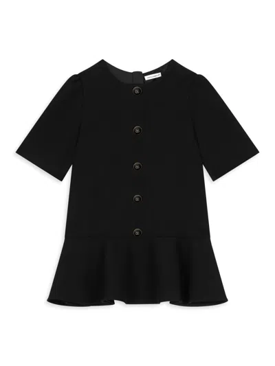Dolce & Gabbana Little Girl's & Girl's Cady Button-up Dress In Black