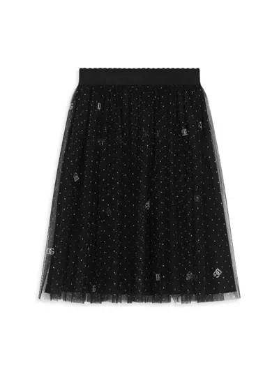 Dolce & Gabbana Little Girl's & Girl's Dg Glitter Tulle Skirt In Black