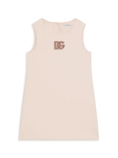 Dolce & Gabbana Little Girl's & Girl's Embellished Dg Sleeveless Dress In Pink