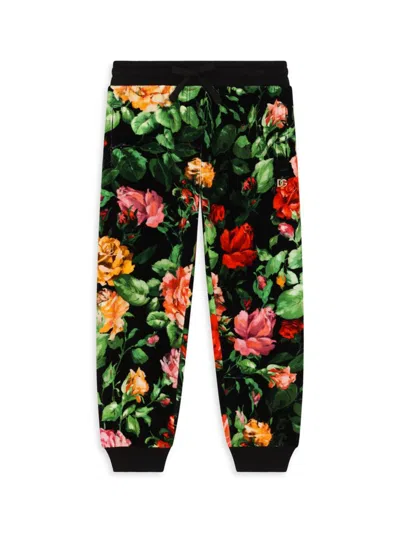 DOLCE & GABBANA LITTLE GIRL'S & GIRL'S FLORAL VELOUR JOGGERS