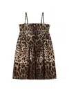 Dolce & Gabbana Leopard-print Poplin Dress In Animal Print